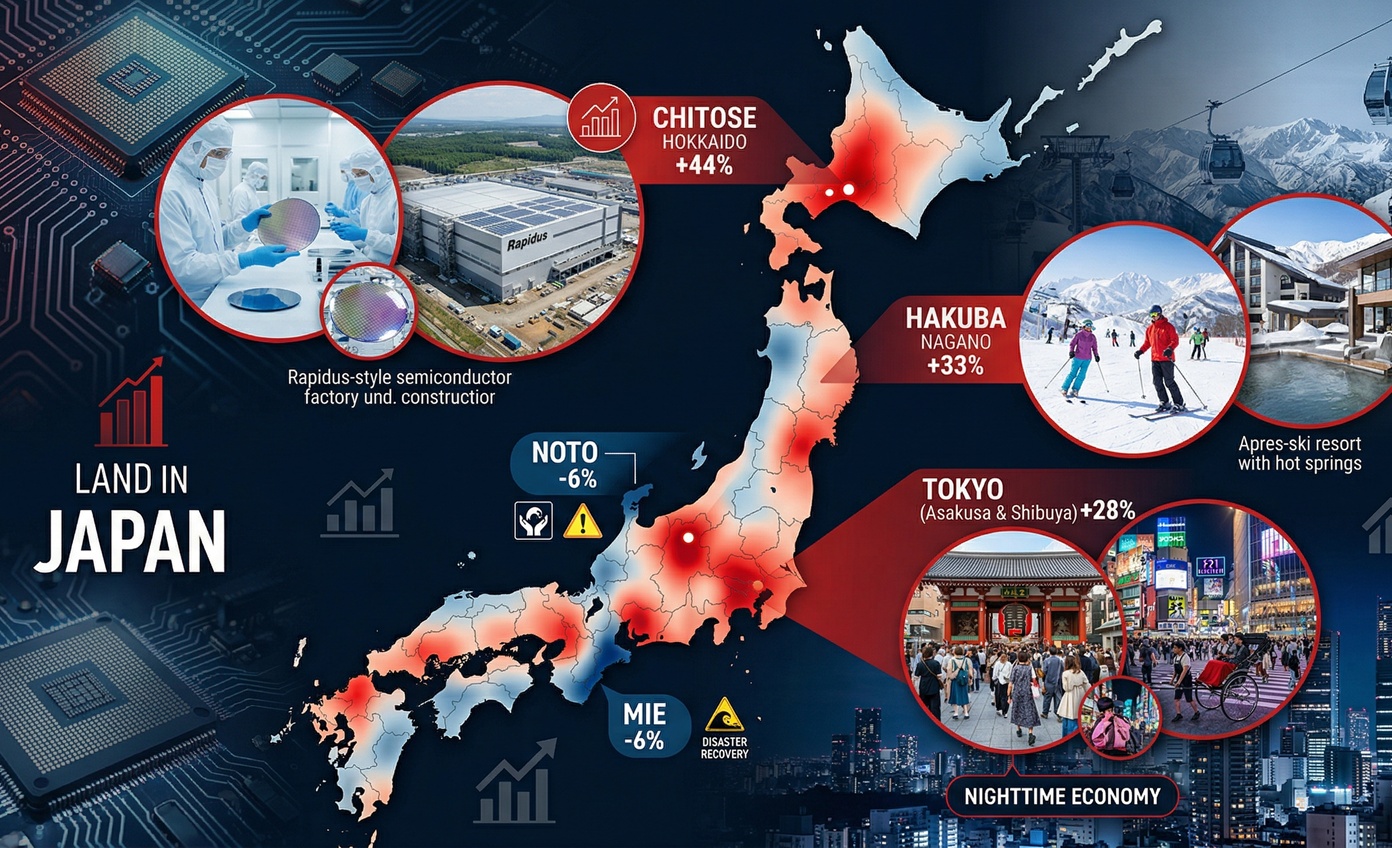 千歳44％・白馬33％も地価がアップの衝撃…半導体と観光が地価を動かす時代へ
